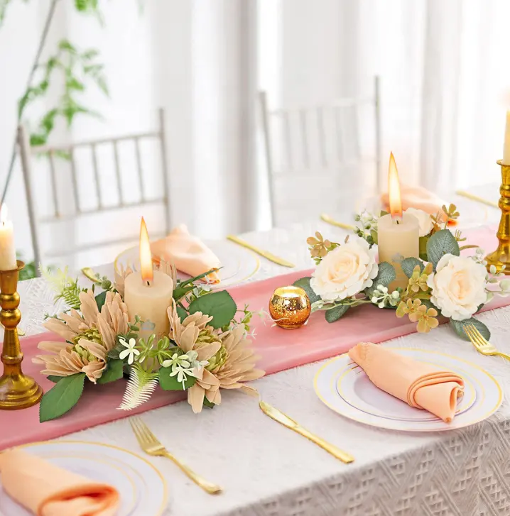 زهور جميلة محاكية للزهور بالجملة ديكور حفلات الزفاف ديكور الطاولة
