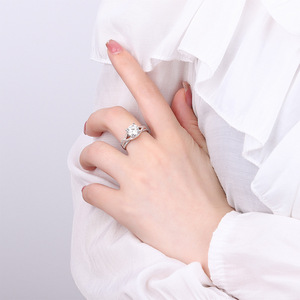 Bijoux de haute qualité, coupe ronde, 2 carats, VVS, GRA, moissanite colorée, bijoux en diamant, argent S925, plaqué or rose, anneaux bicolores - Product Image 3