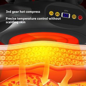 8-Head Liquid Crystal Fascia Gun Hot Compress Massager Massage à percussion profonde Muscles du corps entier Relaxant Muscles de la taille et du dos - Product Image 4