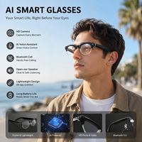 Gafas de Realidad Aumentada con IA, 8MP, Fotos de 32MP, Video HD 1200P HDR, ChatGPT, Reconocimiento de Imágenes DeepSeek, ENC, Audio Bidireccional, para Streaming, 5 Horas de Duración