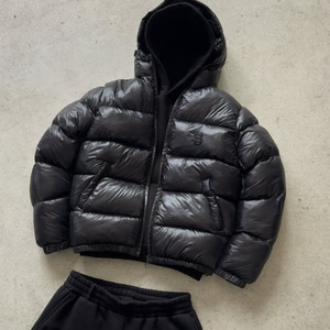 Blouson matelassé <span class=keywords><strong>extra</strong></span> épais zippé, coupe oversize ample, couleur unie, coupe courte, coupe-vent et imperméable - Product Image 3