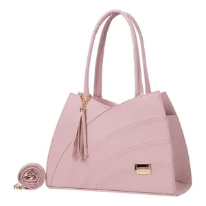 Bolso Tote Rosa para Mujer Fana Kanya, de Microfibra con Cierre de Solapa, Bolso Casual de Gran Capacidad con Decoración de Borlas - Product Image 3