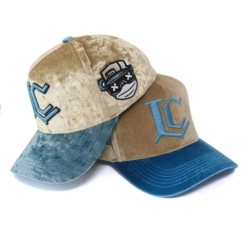 Berretto da Baseball in velluto nuovo arrivo 5 pannelli strutturato un cappello da Sport invernale stile cornice con Logo ricamo personalizzato per Unisex
