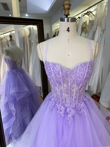 Tendenze 2026 Elegante Abito <span class=keywords><strong>da</strong></span> <span class=keywords><strong>Sera</strong></span> Principessa con Ricami e Volant, Lunghezza al Ginocchio, Linea ad A, Schiena con Lacci - Product Image 6