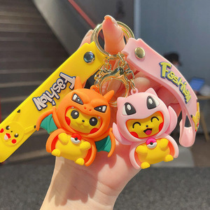 Porte-clés Pikachu travesti, ornements Pokémon, pendentif <span class=keywords><strong>de</strong></span> sac en forme <span class=keywords><strong>de</strong></span> poupée mignonne <span class=keywords><strong>de</strong></span> dessin animé, petit cadeau, vente en gros - Product Image 2
