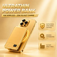 Batterie externe magnétique ultra-fine 5000 mAh 8,5 mm, charge rapide sans fil 15 W et 20 W PD, coque en alliage d'aluminium avec support pliable