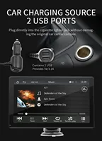 Autoradio portable universel 9 pouces, GPS Navi, CarPlay sans fil, Android Auto, Mirror Link, lecteur multimédia, écran tactile, affichage HD, BT