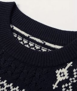 Pulls en coton d'hiver personnalisables pour hommes Pull surdimensionné avec design jacquard Col rond à la mode-Respirant à la mode - Product Image 4