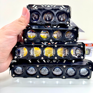 Đèn pha LED mini bằng nhôm công suất cao 3 4 5 6 bóng, màu trắng vàng, dùng cho xe đạp, xe máy - Product Image 1