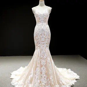 Jancember rsm66937 vestido de noiva, com strass, vestido de casamento, sereia, estilo coreano, luxo