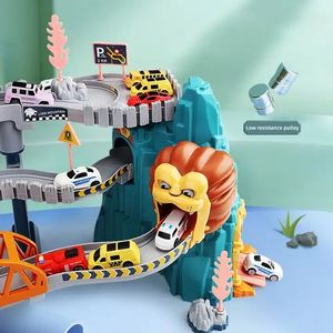 Nouveau circuit de voitures pour enfants avec 4 voitures Lion Rock Orbital Paradise, jouet éducatif pour garçons, cadeau d'anniversaire - Product Image 4
