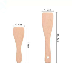 Espátula de madera pequeña de haya reutilizable para sartén, olla arrocera, sartén antiadherente - Product Image 3