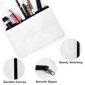 Estuche para bolígrafos con cremallera y logotipo personalizado, bolsas de maquillaje cosméticas de lona de algodón de viaje ecológicas, estilo de dibujos animados a la moda - Product Image 4