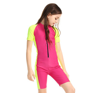 Maillot de bain une pièce pour enfants avec fermeture éclair, UPF 50, séchage rapide, spandex polyester, pour filles, natation, surf, plongée - Product Image 3