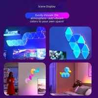Lot de 8 lampes murales LED triangulaires intelligentes RGB, WiFi, magnétiques, synchronisation musicale, contrôle par application, Alexa, Google Home, décoration de salle de jeu