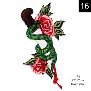 Giá rẻ động vật may trên thêu vá cho quần áo thêu rắn biểu tượng các bản vá lỗi - Product Image 3