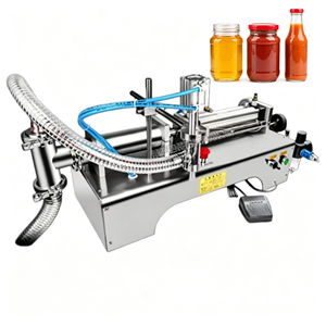 Machine de remplissage semi-automatique à double tête à piston pneumatique, auto-adhésive pour bouteilles de vin/verre, étiquetage avant et arrière - Product Image 6