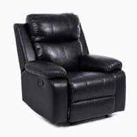 Fauteuil inclinable manuel en cuir PU moderne, confortable, monoplace, avec structure en bois, idéal pour salon et home cinéma - Vente en gros