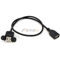 Câble d'extension USB 2.0 Type B Femelle vers B Femelle à montage sur panneau, 10 cm, connecteur de communication de données 480 Mbps pour contrôle industriel
