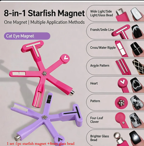 Nouveau ! Outil magnétique 8-en-1 pour nail art en forme <span class=keywords><strong>d</strong></span>'étoile de mer, force magnétique puissante, pierre magnétique multifonctionnelle fantaisie, vente en gros. - Product Image 2