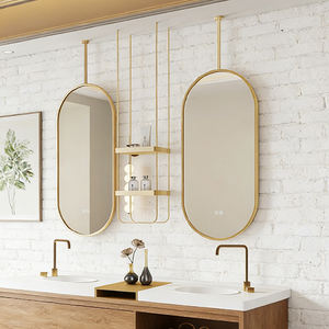 Miroir intelligent suspendu au plafond <span class=keywords><strong>de</strong></span> <span class=keywords><strong>salle</strong></span> <span class=keywords><strong>de</strong></span> <span class=keywords><strong>bain</strong></span> <span class=keywords><strong>de</strong></span> forme ronde moderne avec cadre en acier inoxydable et éclairage LED pour hôtel et salon - Product Image 4