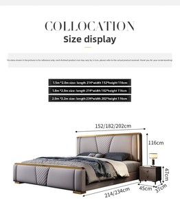 <strong>Queen</strong> <strong>Size</strong> <strong>Bed</strong> <strong>Frame</strong> Modern Luxurious <strong>Queen</strong> King <strong>Size</strong> Soft <strong>Bed</strong> <strong>Frame</strong> with Storage Wood <strong>Frame</strong> Bedroom Furniture - Product Image 2