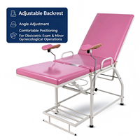 Fauteuil d'examen obstétrical F10E-B06, fauteuil d'examen en acier thermolaqué avec dossier réglable et repose-jambes mobiles