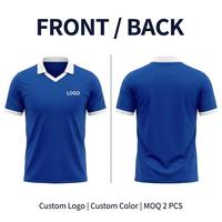 Jersey Sepak Bola Custom OEM Cepat Kering 100% Poliester Kerah Polo Kaos Sublimasi Seragam Klub Tim Pria MOQ Rendah
