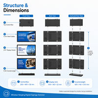 Immobilienbüro-Schaufensteranzeigesystem 3-Bildschirm Hängende Digitale Beschilderung Hochhelle TFT-LCD-Panels Cloud-basiertes CMS 3 Jahre