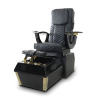 Équipement de salon de beauté moderne, chaise de manucure professionnelle de spa de pied, chaise de pédicure noire de luxe pour salon de manucure
