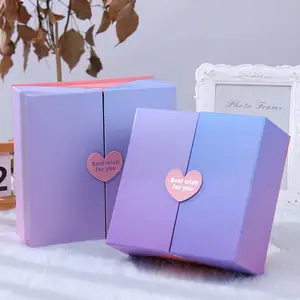 Rigid Double Door Paper Gift Box with Magnetic Lids for Presents Cosmetic Skincare Packaging