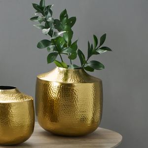 Living Room Aluminium Flower <b>Vase</b> for Home Decor High Quality Brass Flower Pots <b>Vase</b> for Wedding Decor <b>Unique</b> Urns - Product Image 2