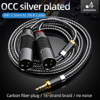 Câble audio Hifi stéréo 3,5 mm, 3 broches, 2XLR, haute qualité, OCC, plaqué argent, avec prise plaquée or, pour PC, casque, microphone