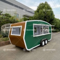 Remorque mobile de restauration rapide en acier galvanisé et fibre de verre, résistante à la rouille, pour service multifonctionnel de glaces, hot-dogs et bonbons en extérieur