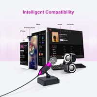 Microphone Bluetooth portable mini pour chant, instruments de musique, karaoké, compatible avec téléphone portable, ordinateur portable, avec chargement USB