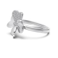 Dylam Bijoux de luxe pour femmes Bague de fiançailles Mariage S925 Sterling Silver Four Leaves Clover Flower Rings