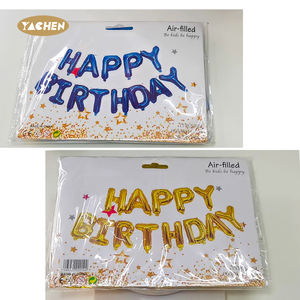 ياشين مخصص ذهبي فضي أحمر متعدد الألوان 16 بوصة رقائق الألومنيوم مجموعة بالونات عيد ميلاد سعيد للزينة حفلة عيد ميلاد - Product Image 6