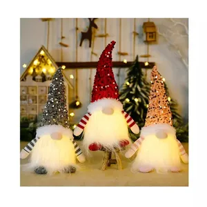 装饰礼品无脸娃娃矮人鲁道夫侏儒发光圣诞灯玩具圣诞装饰品室内