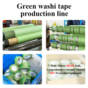 Cinta <span class=keywords><strong>de</strong></span> papel Washi verde <span class=keywords><strong>de</strong></span> baja adherencia - Product Image 3