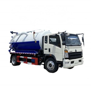 Sinotruk Howo 4X2 6-wheel 8CBM Vacuum Fecal <b>Suction</b> Tanker Truck Septic <b>Pump</b> Truck for Sale - Product Image 1