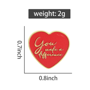 Sie machen einen Unterschied Emaille Pin kreative rote Herz positive Zitat Metall Brosche Revers Abzeichen lustige Schmuck Geschenk für Freunde - Product Image 6
