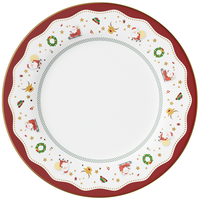 Service de table en céramique rouge Noël 2026 avec motifs sur le thème de Noël et assiettes de présentation à bord doré pour fêtes, banquets, et la maison