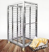 Chariot à pain multi-niveaux en acier inoxydable - Chariot de boulangerie haute résistance résistant à la corrosion avec roulettes pour soudage/découpe/pliage pour grandes applications