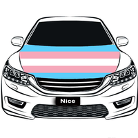 Housse de capot de voiture personnalisée en polyester arc-en-ciel pour transféminins, pour la marche des fiertés transféminines et la protection anti-poussière des véhicules