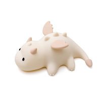 Veilleuse en silicone en forme de petit dragon laiteux, pour chambre d'enfant, à poser sur table de chevet, fonctionne à piles, commande par bouton, ornement