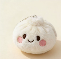 Porte-clés en peluche mignon en forme de chignon, pendentif de sac miniature en peluche en forme de chignon et de pain vapeur