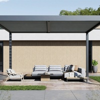 Gazebo de Aluminio con Techo Rígido, Impermeable, Resistente a los Rayos UV, de Alta Resistencia, para Patio, Jardín, Barbacoa, Balcón, Motorizado/Manual