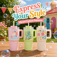 Nouveau Gobelet de Voyage pour Enfants en Acier Inoxydable, 23oz, à Sublimation Vierge, avec Paille, Design Macaron, Idéal pour le Sport et les Cadeaux, Meilleur Rapport Qualité-Prix