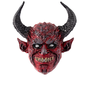 Casque de <span class=keywords><strong>d</strong></span>émon réaliste en matériau RP rouge, best-seller, pour costume <span class=keywords><strong>d</strong></span>'Halloween, accessoire de <span class=keywords><strong>d</strong></span>éguisement - Product Image 1