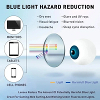 Gafas de lectura con filtro de luz azul, lentes de prescripción 1.56 HMC, lentes progresivas de plástico personalizadas con filtro de luz azul para hombre